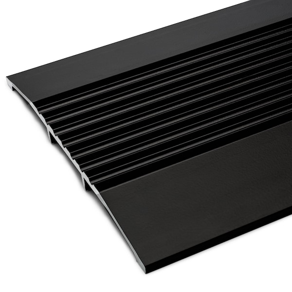 6' x 6" Wide x 1/2" High Black Corrugated Threshold